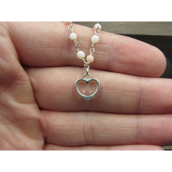 8" Sterling Silver Small Love Heart Charm Dainty Bracelet Vintage Elegant - Picture 2 of 7